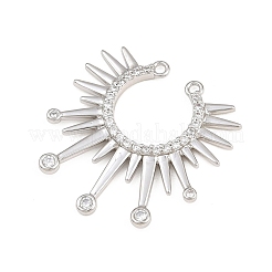 Ciondoli connettore in ottone con micro pavé di zirconi chiari&nbsp;CU-CBAD306-23P