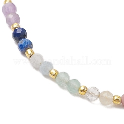 Pulseras de cuentas trenzadas con piedras preciosas naturales mixtas ajustables con temática de chakras para mujer&nbsp;BJEW-JB11618-03