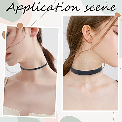 4 stücke 4 arten flache pu lederband gothic choker halsketten mit platin eisen ende ketten&nbsp;NJEW-CL0001-14