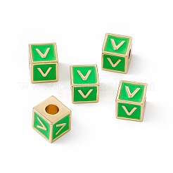 Accumuler des perles d'émail en laiton placage&nbsp;KK-B060-04G-02V