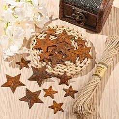 DIY Stern Rost Eisen & Jute Schnur Anhänger Dekoration Herstellung Kits&nbsp;DIY-YW0010-27