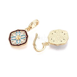 Pendentifs en laiton peint à la bombe sertis de zircon cubique transparent&nbsp;KK-T072-33G