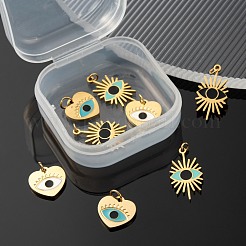 8 pieza de 4 colgantes de esmalte de acero inoxidable quirúrgico 316 de estilo&nbsp;STAS-LS0001-78G