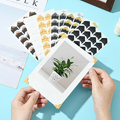 12 Stück 6 Stile Retro Heißprägepapier Fotoecke selbstklebende Aufkleber&nbsp;AJEW-CJ0001-53