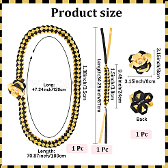 Polyester-Abschluss-Ehrenband & geflochtene Armbänder & Broschen-Sets&nbsp;AJEW-WH20816-001A
