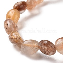 Bracciali elasticizzati con perle di quarzo rutilato naturale&nbsp;BJEW-K213-38