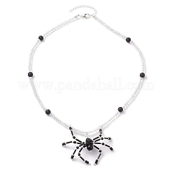 Collane con ciondolo ragno di Halloween&nbsp;NJEW-TA00147-02
