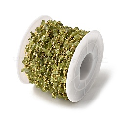 Chaînes de perles en péridot naturel faites à la main&nbsp;CHC-F020-10G-03