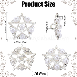 16 Stück Legierungs-Strass-Ösenknöpfe&nbsp;BUTT-GF0003-69
