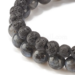 Ensemble de bracelets extensibles en pierre naturelle et pierre de lave 2pcs 2 styles&nbsp;BJEW-JB08193