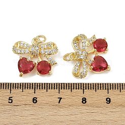 Pendentifs avec zircon cubiques à micro-pavés en laiton&nbsp;KK-H072-05G