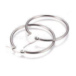 Pendientes de aro de acero inoxidable 201 resistentes al deslustre&nbsp;EJEW-F237-02A-P