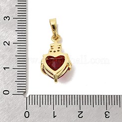 Pendenti in vetro con micro pavé di zirconi cubici in ottone&nbsp;KK-P343-06G