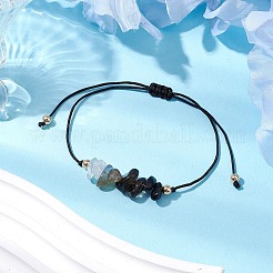 Braccialetto di perline intrecciate con pietre preziose&nbsp;BJEW-JB11013-05