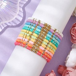 11 Stück 11 Farben Polymer Clay & nicht magnetische synthetische Hämatit Perlen Stretch-Armbänder Kit&nbsp;BJEW-JB10679