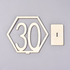 Cartes de numéros de table en bois&nbsp;AJEW-WH0021-29C
