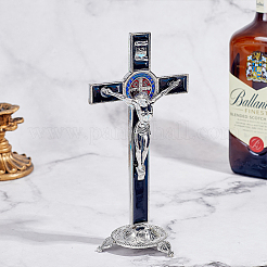 Décorations de crucifix de saint Benoît en alliage émaillé&nbsp;AJEW-WH0752-416A