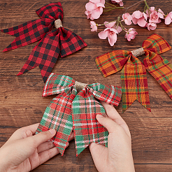 8 stücke 8 farben weihnachten thema imitation leinen bowknot ornament zubehör&nbsp;DIY-CA0004-34