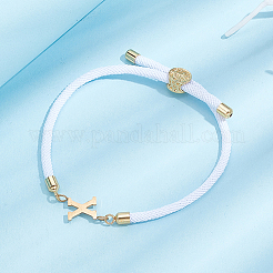 1 pulsera deslizante con cordón de nailon ajustable para mujer&nbsp;BJEW-LP0001-33X-G