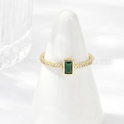 Micro allanar anillos de latón manguito de óxido de circonio cúbico&nbsp;RJEW-S400-16B-G
