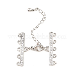 Messing Micro Pave Zirkonia Kettenverlängerer&nbsp;ZIRC-Q022-030P-NR
