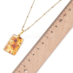 Pendentif rectangulaire en ambre naturel&nbsp;NJEW-JN05981-02