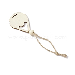 3 décoration suspendue en bois imprimé sur le thème de Pâques&nbsp;HJEW-JM02917