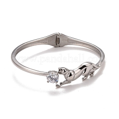 Leoparden-Manschettenarmband aus klarem Zirkonia&nbsp;STAS-D165-05P