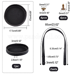 Taschengurte aus PU-Leder mit Nieten und PU-Lederboden für Stricktaschen&nbsp;FIND-PH0004-75