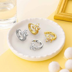 2 paire de boucles d'oreilles créoles en laiton et strass bicolores pour femmes&nbsp;EJEW-GO0003-34