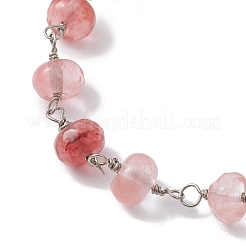 Rondell Kirschquarz Glas Glieder Armbänder & Halsketten Sets&nbsp;SJEW-JS01295-01