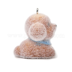 Pendentifs en résine opaque floqués&nbsp;RESI-I353-02P-02
