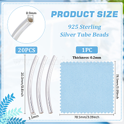 925 Sterling Silber Rohr Perlen&nbsp;STER-BC0002-18E