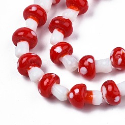 Perles champignons main au chalumeau brins&nbsp;LAMP-R116-13A