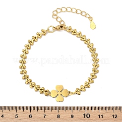 Bracelets à maillons en acier inoxydable 304 avec trèfle&nbsp;BJEW-V003-01G
