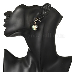 Herzförmige Ohrstecker mit Abalone-/Paua-Muschelperlen&nbsp;EJEW-JE07317