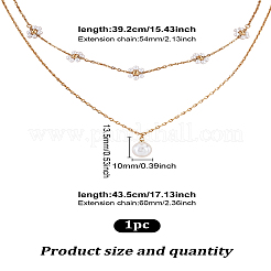 2 pz 2 stili ottone e resina imitazione perla fiore palla rotonda ciondolo collana set&nbsp;NJEW-LP0003-83