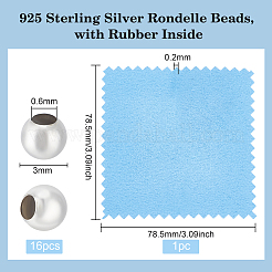16 pz 925 perline rondelle in argento sterling&nbsp;STER-BC0001-86