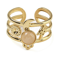 Los anillos de dedo de cuarzo natural rosa&nbsp;RJEW-U027-07G-09