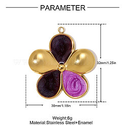 Pendentifs en acier inoxydable 304 émaillés&nbsp;STAS-OY009-53G