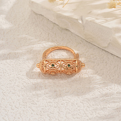 Geometrische Fingerringe aus Messing mit Pavé-Zirkonia für Damen&nbsp;OE9222-1