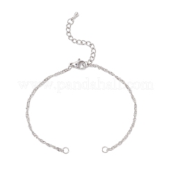 2 Stück 2 Farben 304 Edelstahl Singapur Kette Armbandherstellung&nbsp;AJEW-JB01345