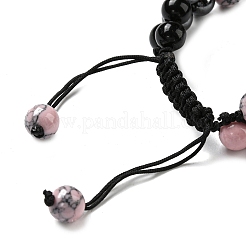 Natürliche & synthetische gemischte Edelsteinperlen geflochtene Perlenarmbänder&nbsp;BJEW-SW00001-01