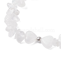 Braccialetti elastici con perline di cristallo di quarzo naturale per le donne&nbsp;BJEW-JB12304-02