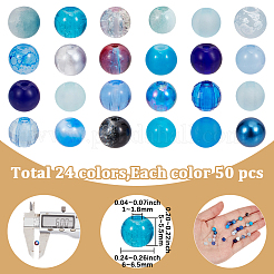 Kit de accesorios para cuentas redondas de vidrio y acrílico craquelado (1200 unidad&nbsp;DIY-PA0001-34A