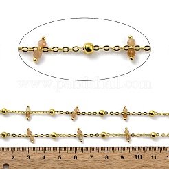 Handgefertigte facettierte Perlenketten aus natürlichem Sonnenstein&nbsp;CHC-L050-02G-05