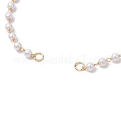 Handgemachte Messing & rund ABS Kunststoff Kunstperlen Gliederkette Armbandherstellung&nbsp;AJEW-JB01326