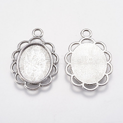 Colgante de estilo tibetano cabochon ajustes&nbsp;TIBEP-0584-S-FF