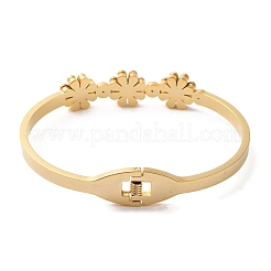 Verstellbare Armreifen aus Edelstahl 304 mit Blumenmuster&nbsp;BJEW-F474-10G