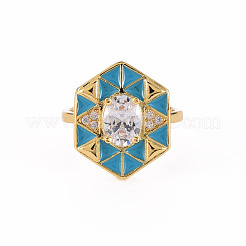Anneaux de manchette en laiton micro pave zircone cubique&nbsp;RJEW-S045-084A-NR